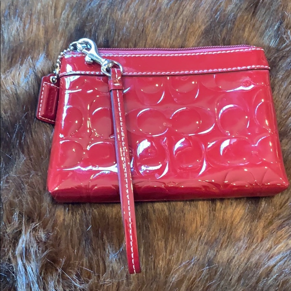Patent leather coach monogram Wristlet